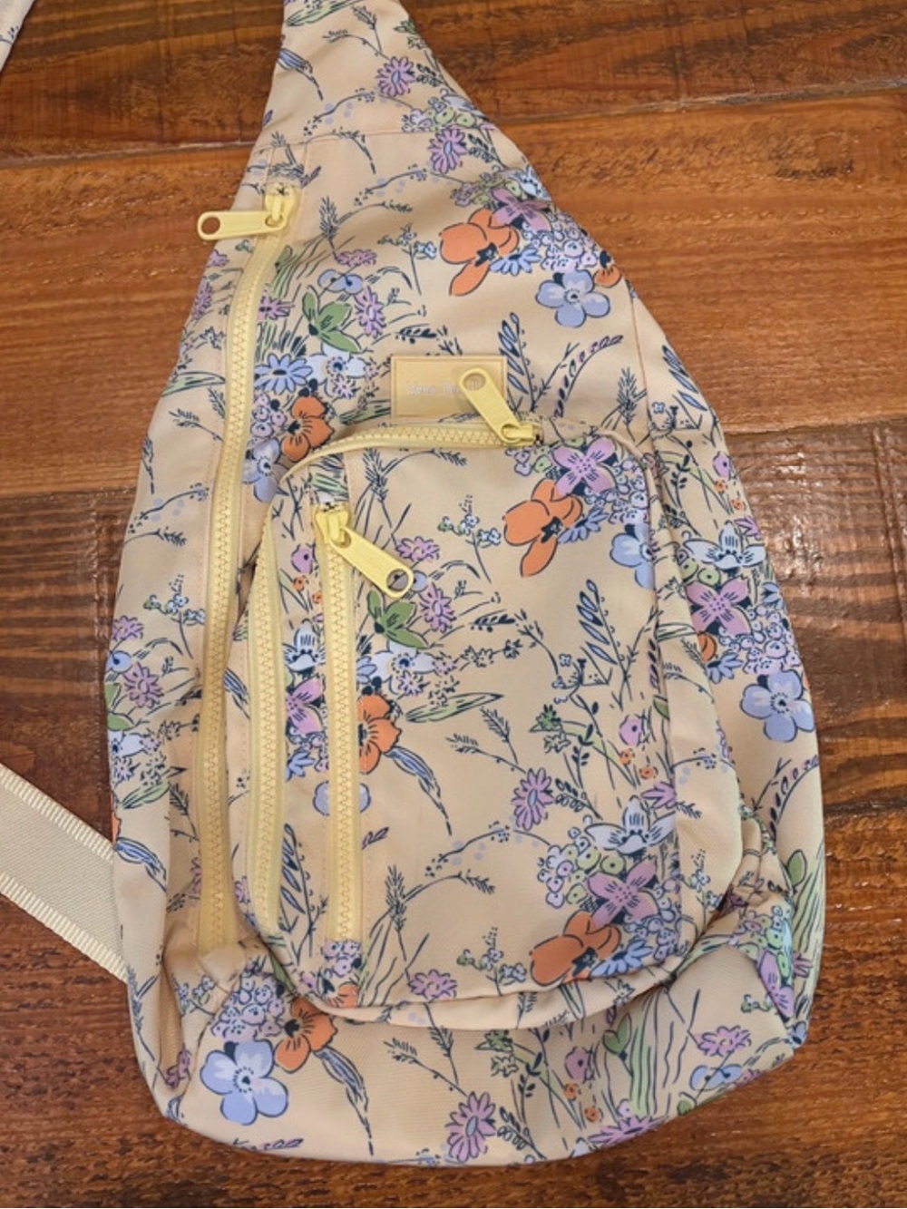 Vera Bradley Beige Floral Crossbody Bag with Pastel Accents